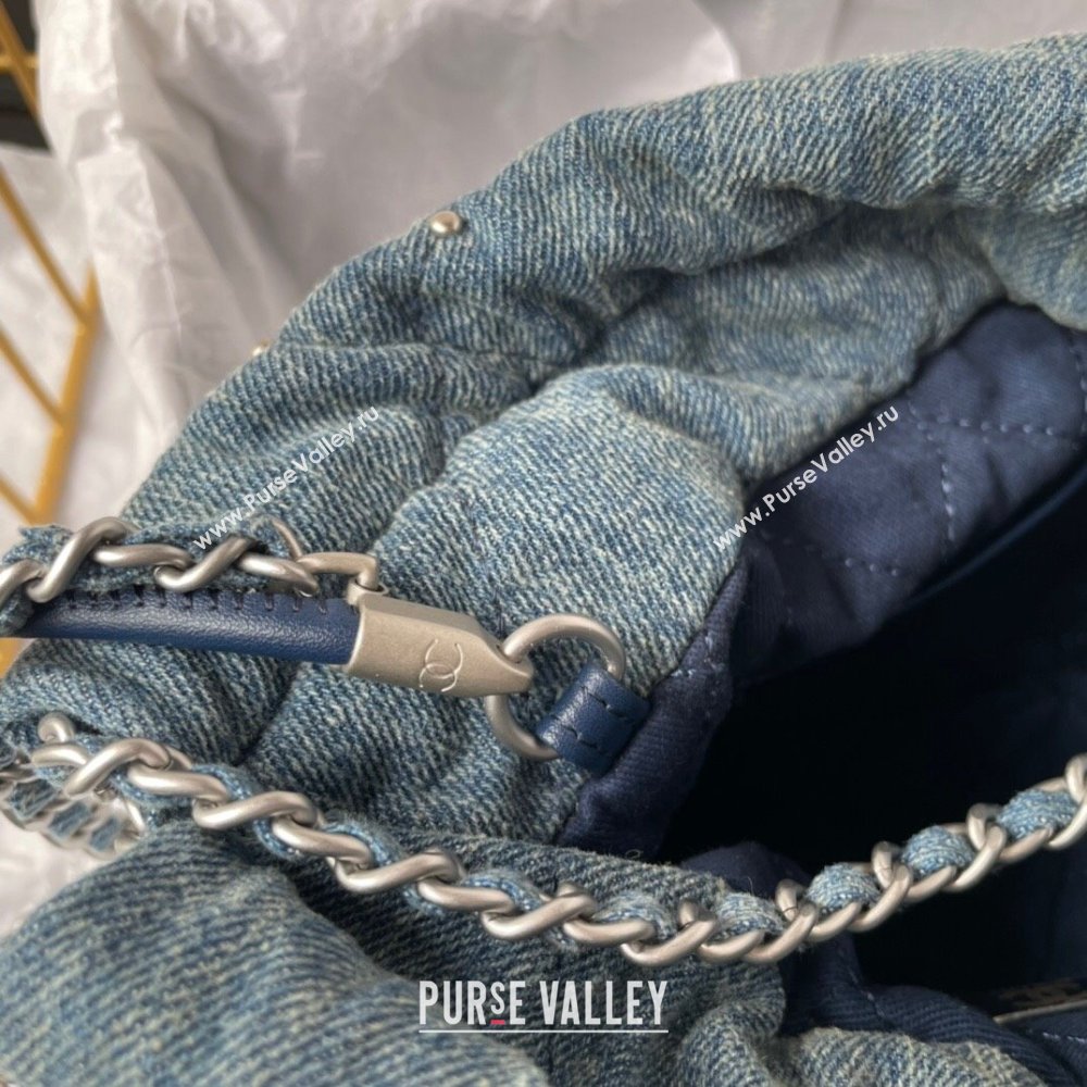 Chanel 22 Mini Handbag in Washed Denim AS3980 Blue 2024 (YEZI-24032211)