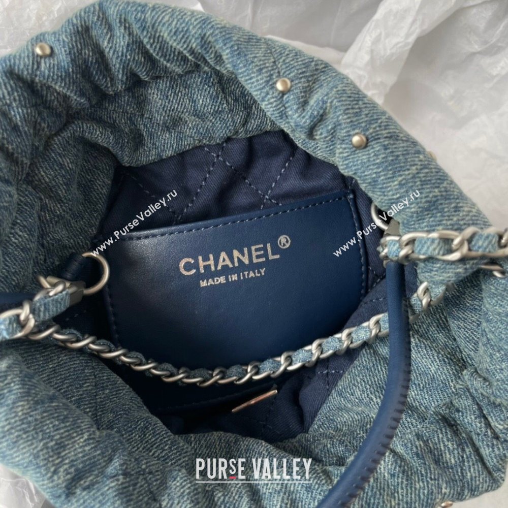 Chanel 22 Mini Handbag in Washed Denim AS3980 Blue 2024 (YEZI-24032211)