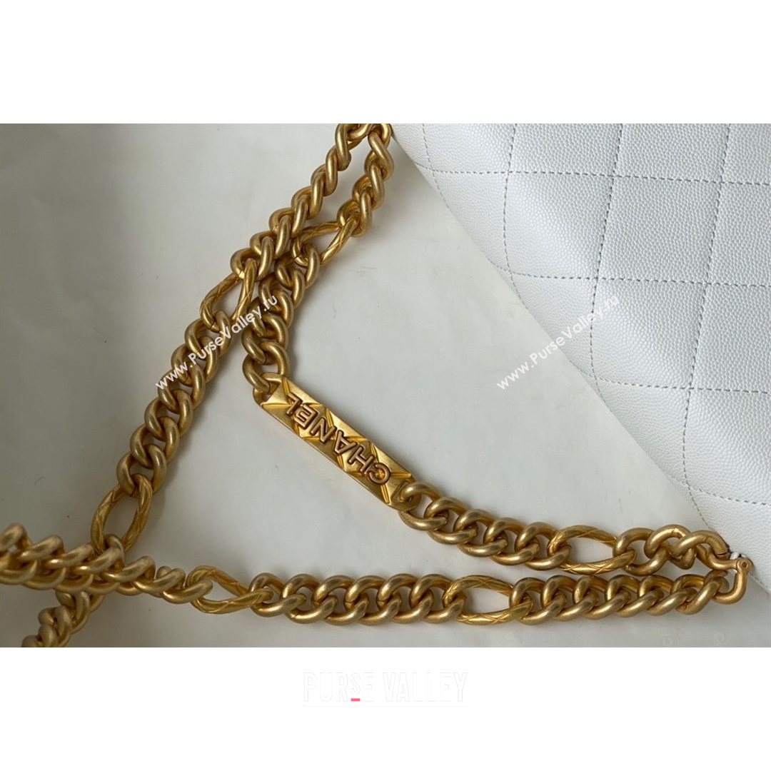 Chanel Grained Calfskin & Gold-Tone Metal Flap Bag AS2764 White 2021 (SM-21082750)