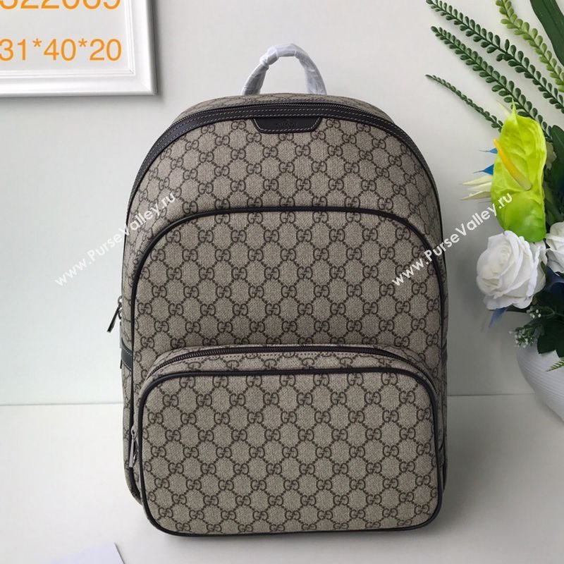 Gucci GG Canvas Backpack 322069 Beige 2020 (DLH-20112541)