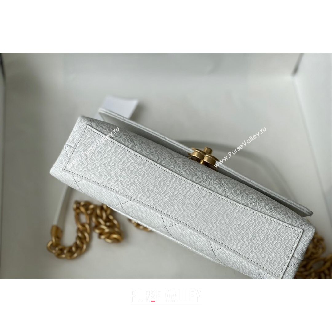 Chanel Grained Calfskin & Gold-Tone Metal Flap Bag AS2764 White 2021 (SM-21082750)