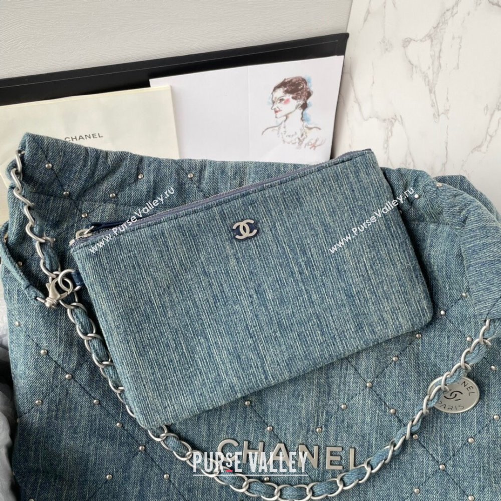 Chanel 22 Handbag in Washed Denim AS3261 Blue 2024 (YEZI-24032213)