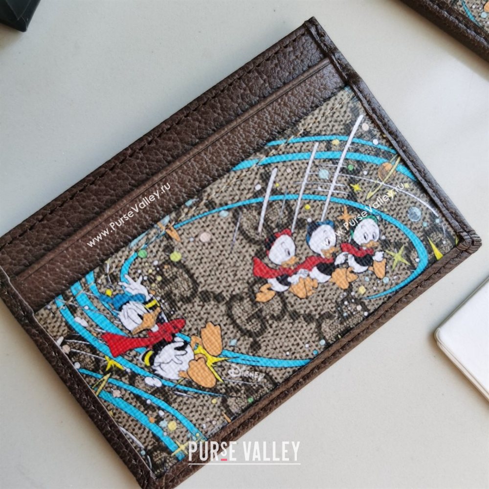 Gucci x Disney Donald Duck GG Canvas Card Case ‎647942 Beige/Blue 2020 (DLH-20112543)