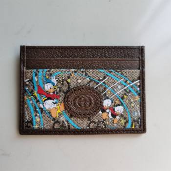 Gucci x Disney Donald Duck GG Canvas Card Case ‎647942 Beige/Blue 2020 (DLH-20112543)