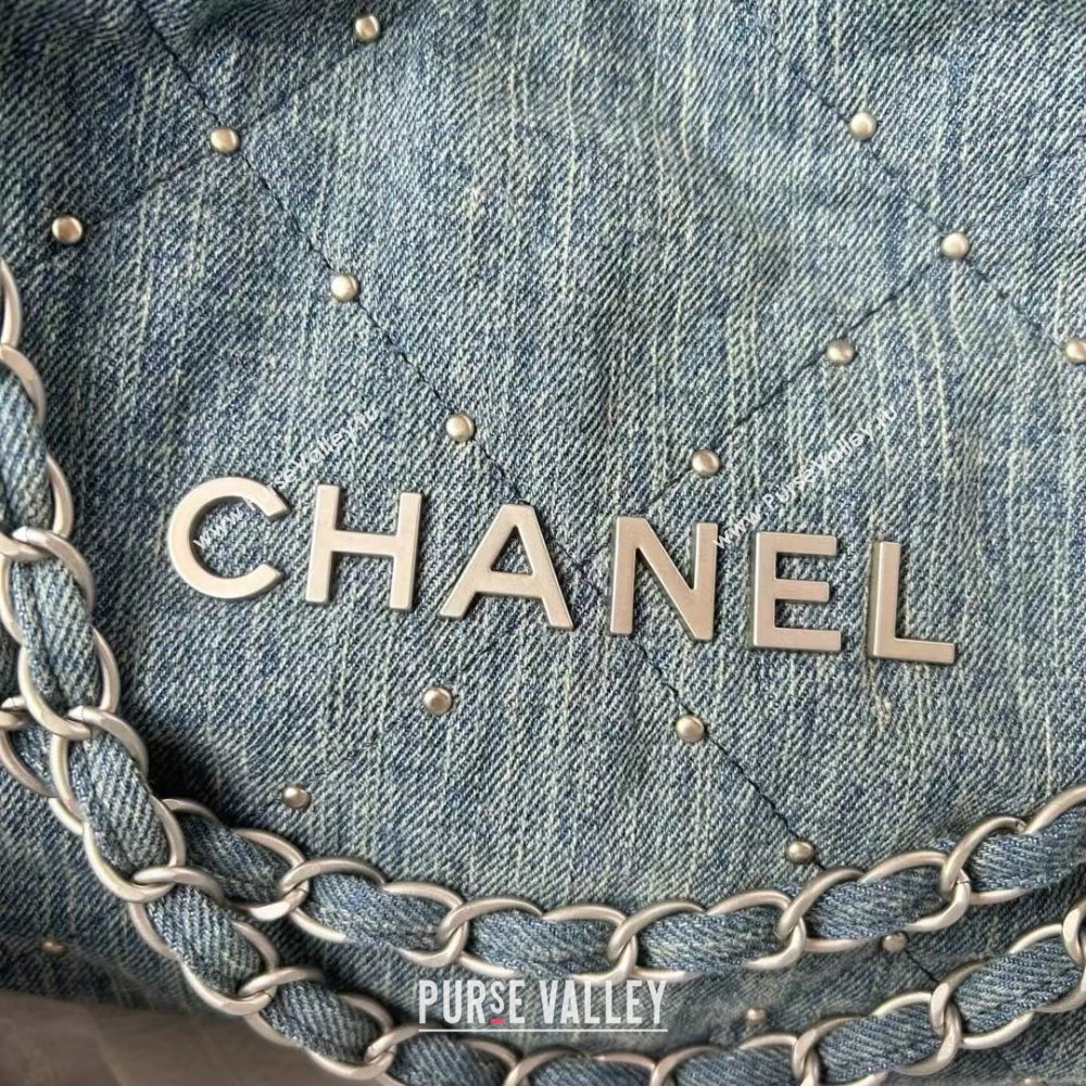 Chanel 22 Small Handbag in Washed Denim AS3260 Blue 2024 (YEZI-24032212)