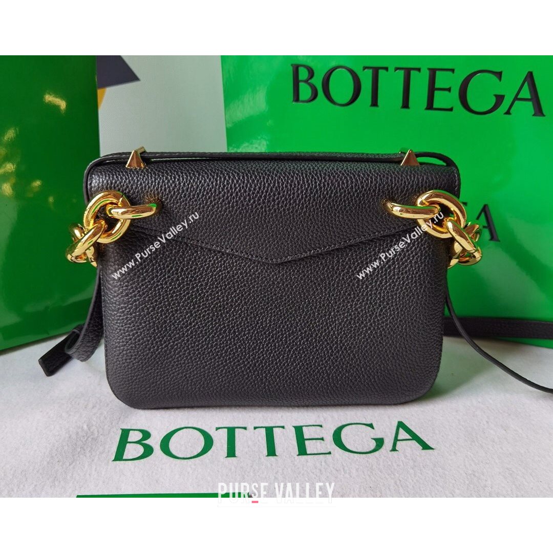 Bottega Veneta Mount Grained Calfskin Small Chain Envelope Bag Black 2021 (WT-21080621)