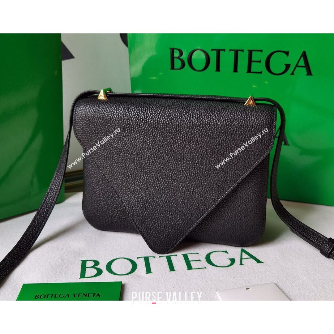 Bottega Veneta Mount Grained Calfskin Small Chain Envelope Bag Black 2021 (WT-21080621)