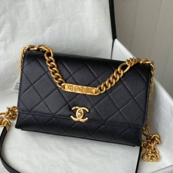 Chanel Grained Calfskin & Gold-Tone Metal Flap Bag AS2764 Black 2021 (SM-21082751)