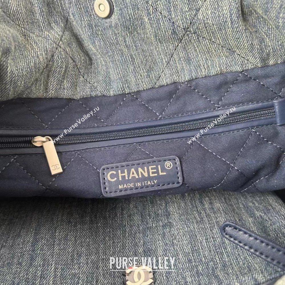 Chanel 22 Small Handbag in Washed Denim AS3260 Blue 2024 (YEZI-24032212)