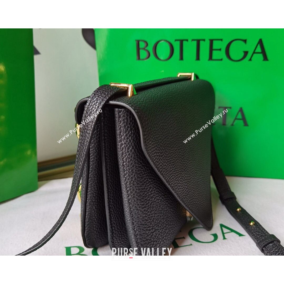 Bottega Veneta Mount Grained Calfskin Small Chain Envelope Bag Black 2021 (WT-21080621)