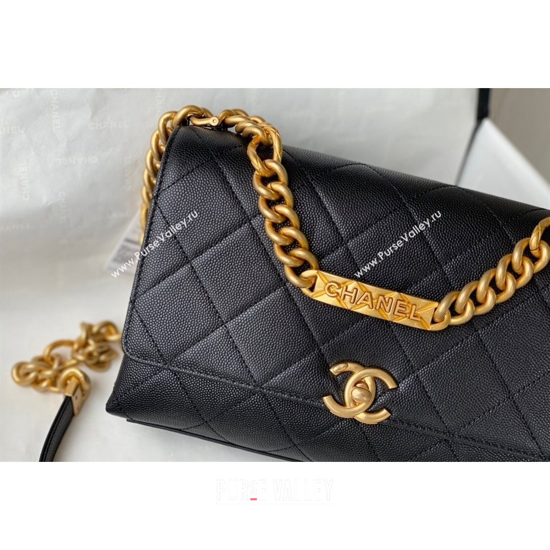 Chanel Grained Calfskin & Gold-Tone Metal Flap Bag AS2764 Black 2021 (SM-21082751)