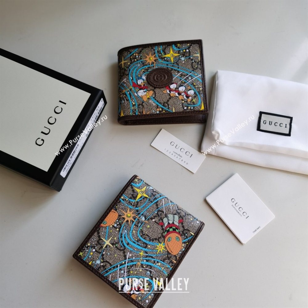 Gucci x Disney Donald Duck GG Canvas Billfold Wallet ‎647937 Beige/Blue 2020 (DLH-20112544)