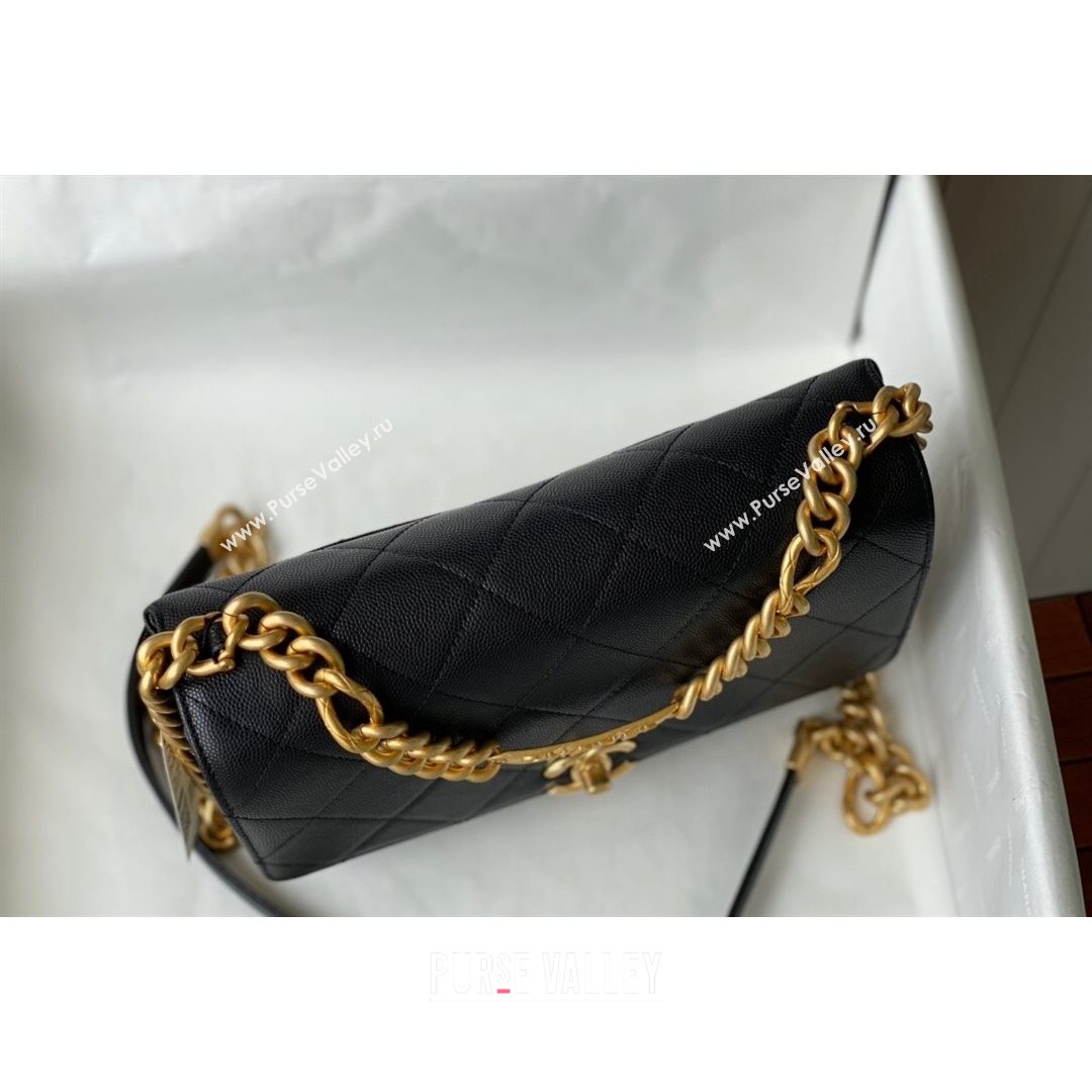 Chanel Grained Calfskin & Gold-Tone Metal Flap Bag AS2764 Black 2021 (SM-21082751)