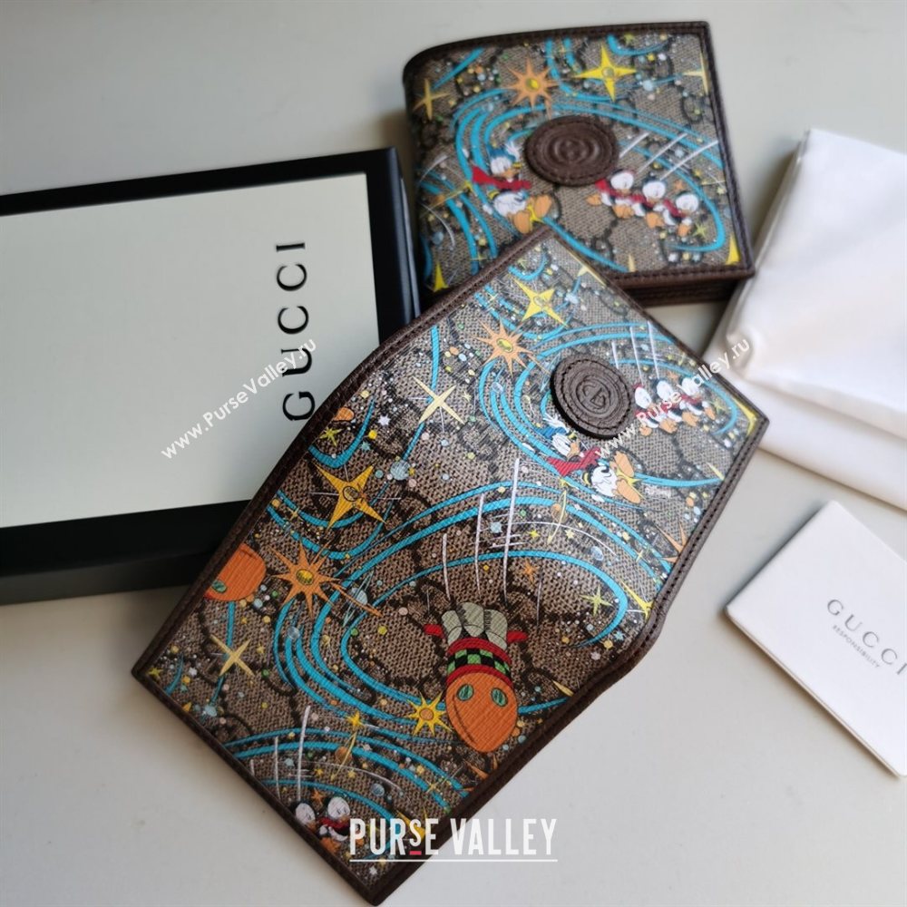 Gucci x Disney Donald Duck GG Canvas Billfold Wallet ‎647937 Beige/Blue 2020 (DLH-20112544)