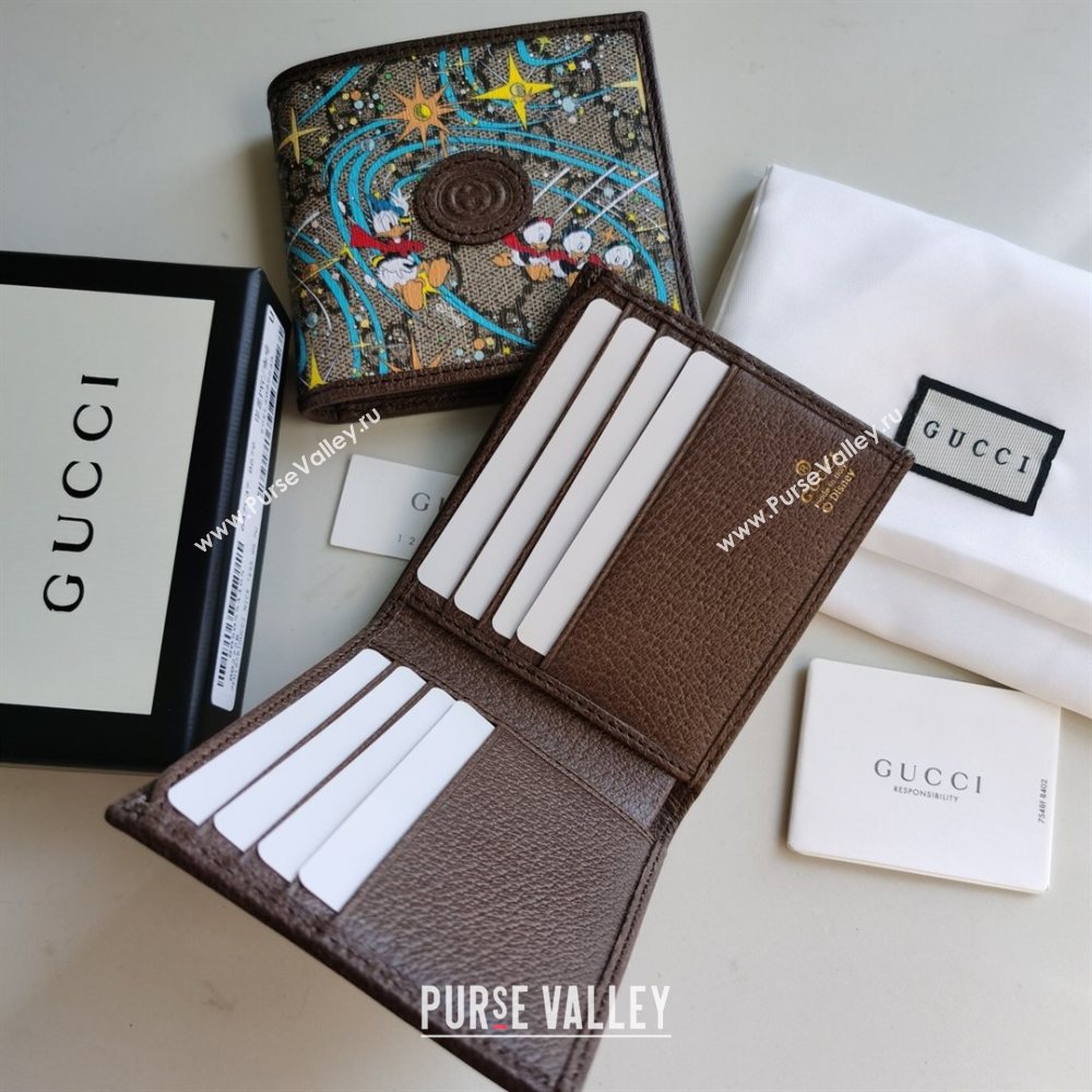 Gucci x Disney Donald Duck GG Canvas Billfold Wallet ‎647937 Beige/Blue 2020 (DLH-20112544)