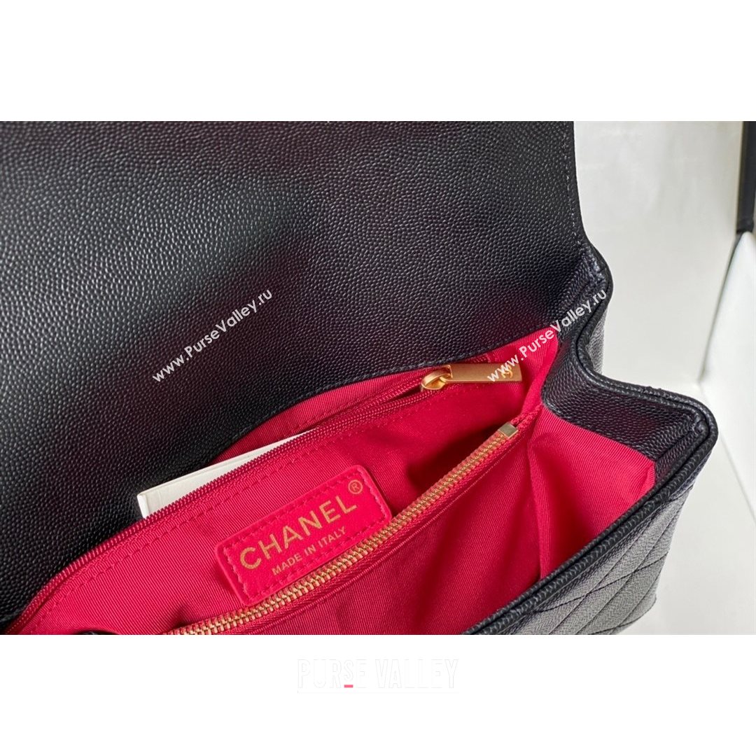 Chanel Grained Calfskin & Gold-Tone Metal Flap Bag AS2764 Black 2021 (SM-21082751)