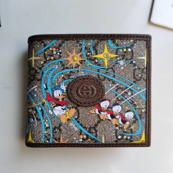 Gucci x Disney Donald Duck GG Canvas Billfold Wallet ‎647937 Beige/Blue 2020 (DLH-20112544)