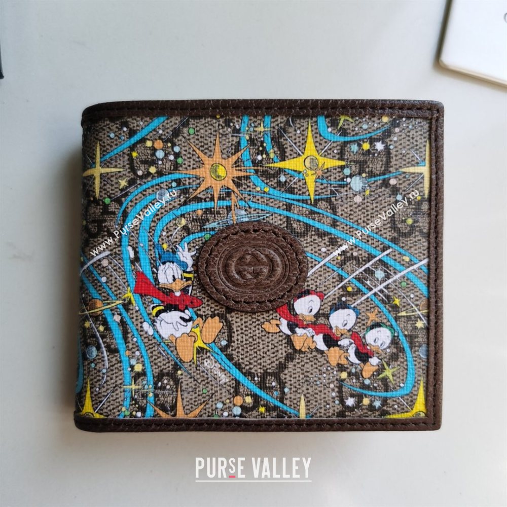 Gucci x Disney Donald Duck GG Canvas Billfold Wallet ‎647937 Beige/Blue 2020 (DLH-20112544)