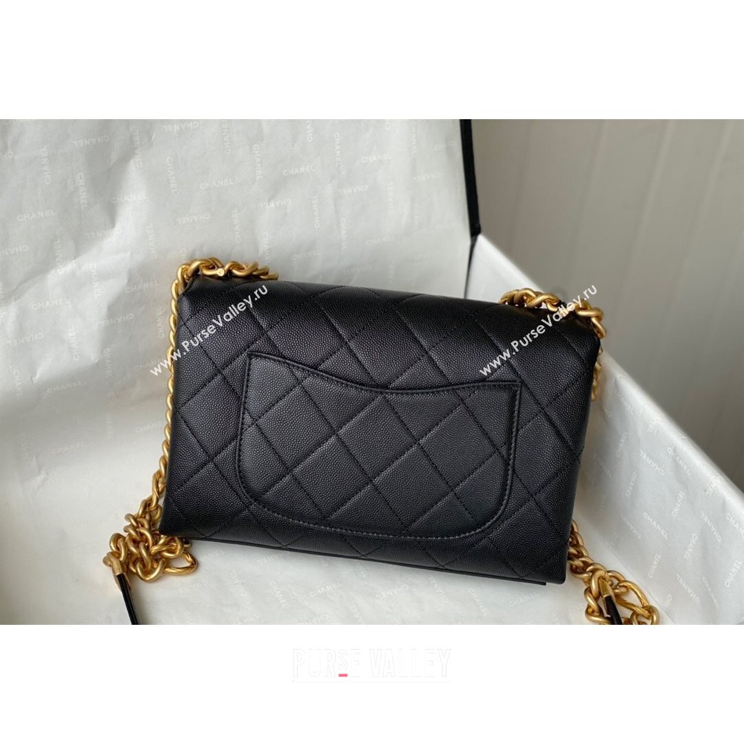 Chanel Grained Calfskin & Gold-Tone Metal Flap Bag AS2764 Black 2021 (SM-21082751)