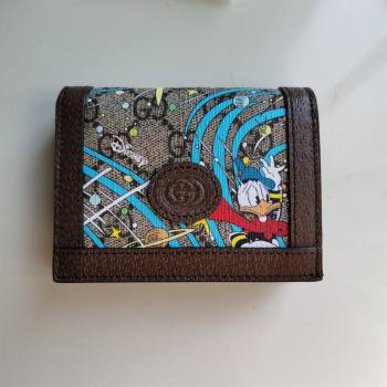 Gucci x Disney Donald Duck GG Canvas Card Case ‎648121 Beige/Blue 2020 (DLH-20112545)