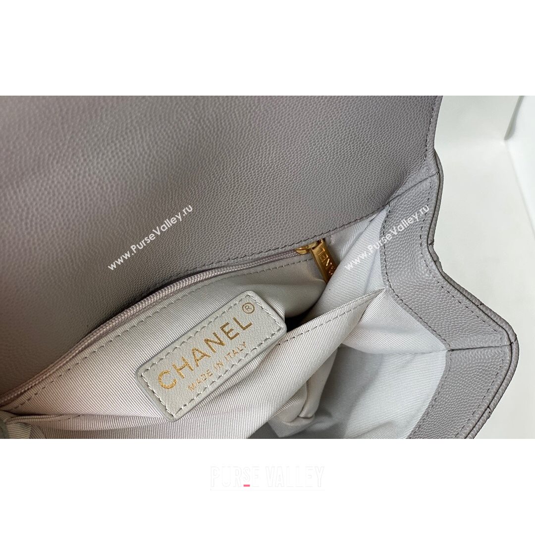 Chanel Grained Calfskin & Gold-Tone Metal Mini Flap Bag AS2711 Gray 2021 (SM-21082748)