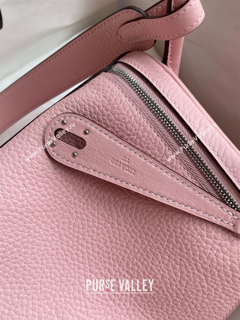 Hermes Lindy 26/30 Bag in Original Taurillon Clemence Leather 3Q Pink/Silver 2024(Full Handmade) (XYA-24051517)