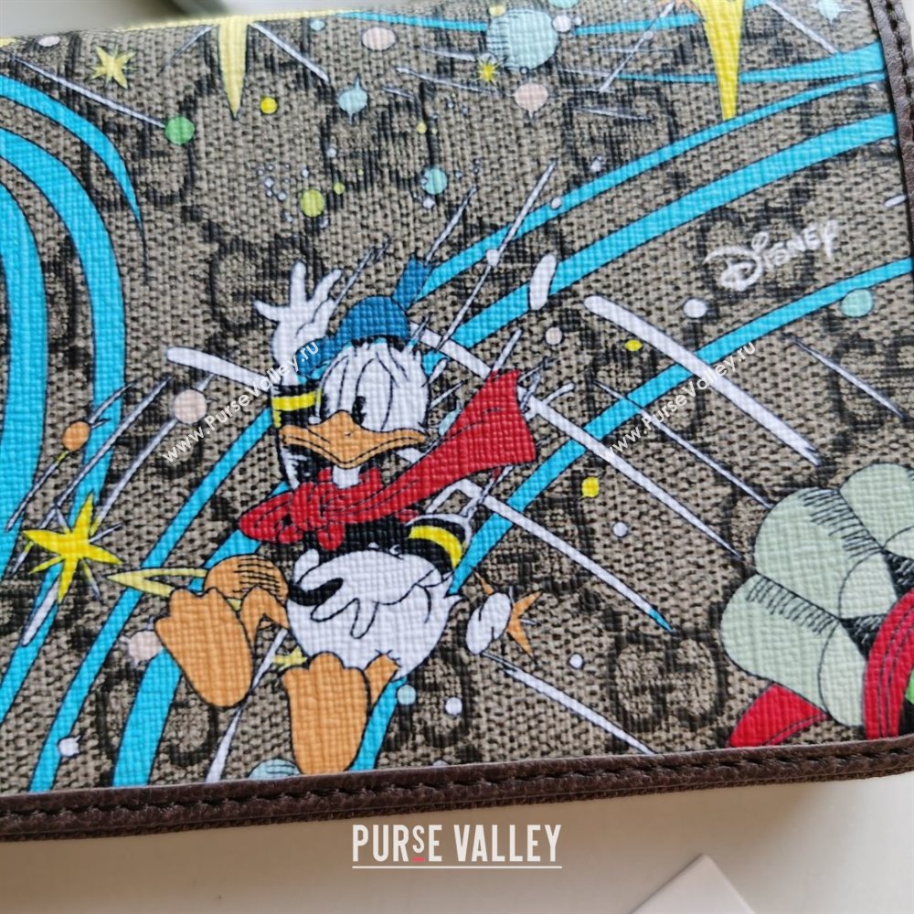 Gucci x Disney Donald Duck GG Canvas Zip Around Wallet 647940 Beige/Blue 2020 (DLH-20112546)