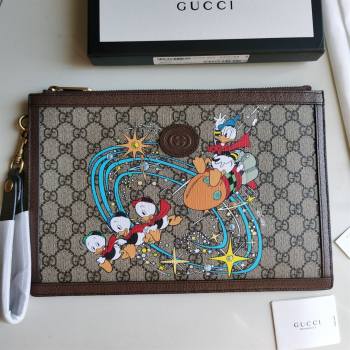 Gucci x Disney Donald Duck GG Canvas Pouch 647925 Beige/Blue 2020 (DLH-20112547)