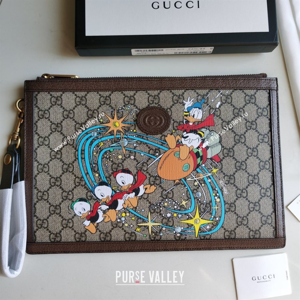 Gucci x Disney Donald Duck GG Canvas Pouch 647925 Beige/Blue 2020 (DLH-20112547)