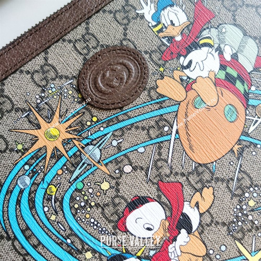 Gucci x Disney Donald Duck GG Canvas Pouch 647925 Beige/Blue 2020 (DLH-20112547)