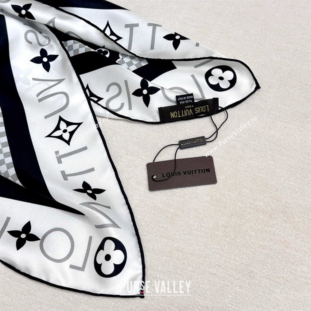 Louis Vuitton Silk Sqaure Scarf 90x90cm LV030438 Black 2025 (A-25030438)
