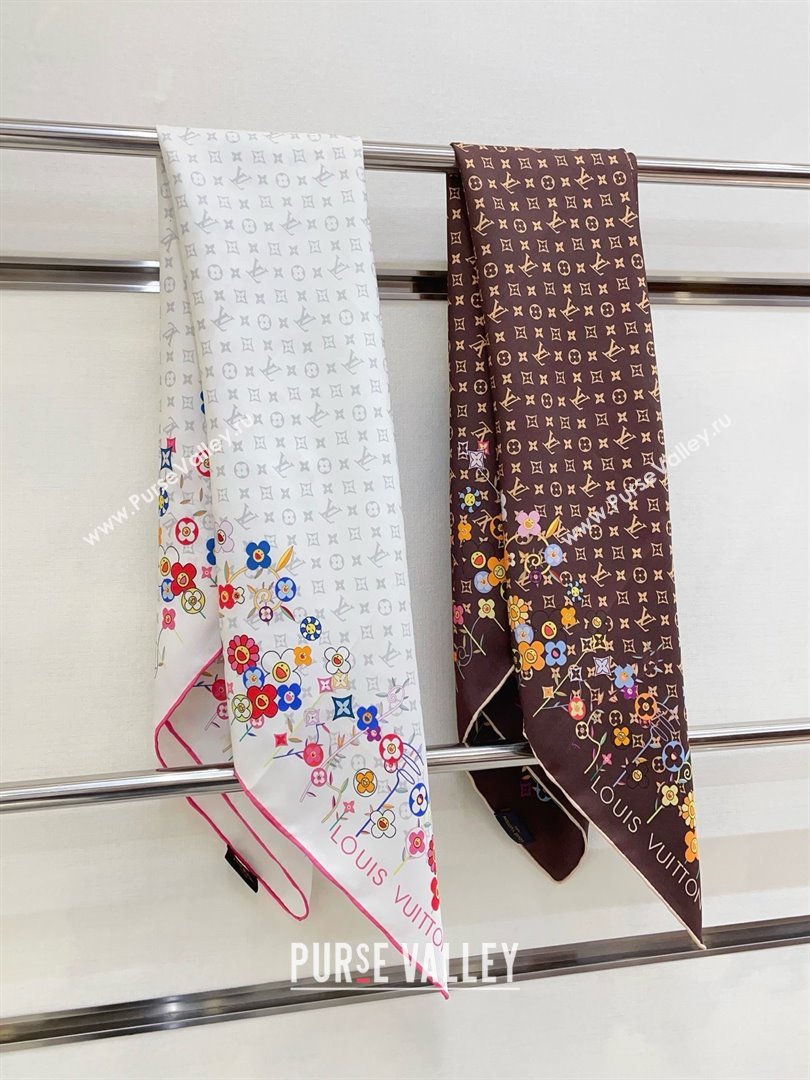 Louis Vuitton Silk Sqaure Scarf 90x90cm LV030433 Brown 2025 (A-25030433)