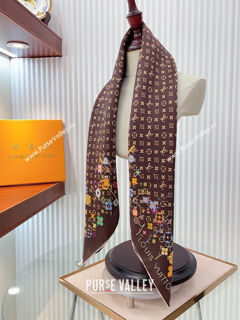 Louis Vuitton Silk Sqaure Scarf 90x90cm LV030433 Brown 2025 (A-25030433)