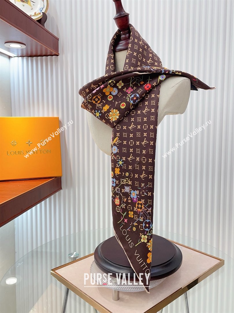 Louis Vuitton Silk Sqaure Scarf 90x90cm LV030433 Brown 2025 (A-25030433)