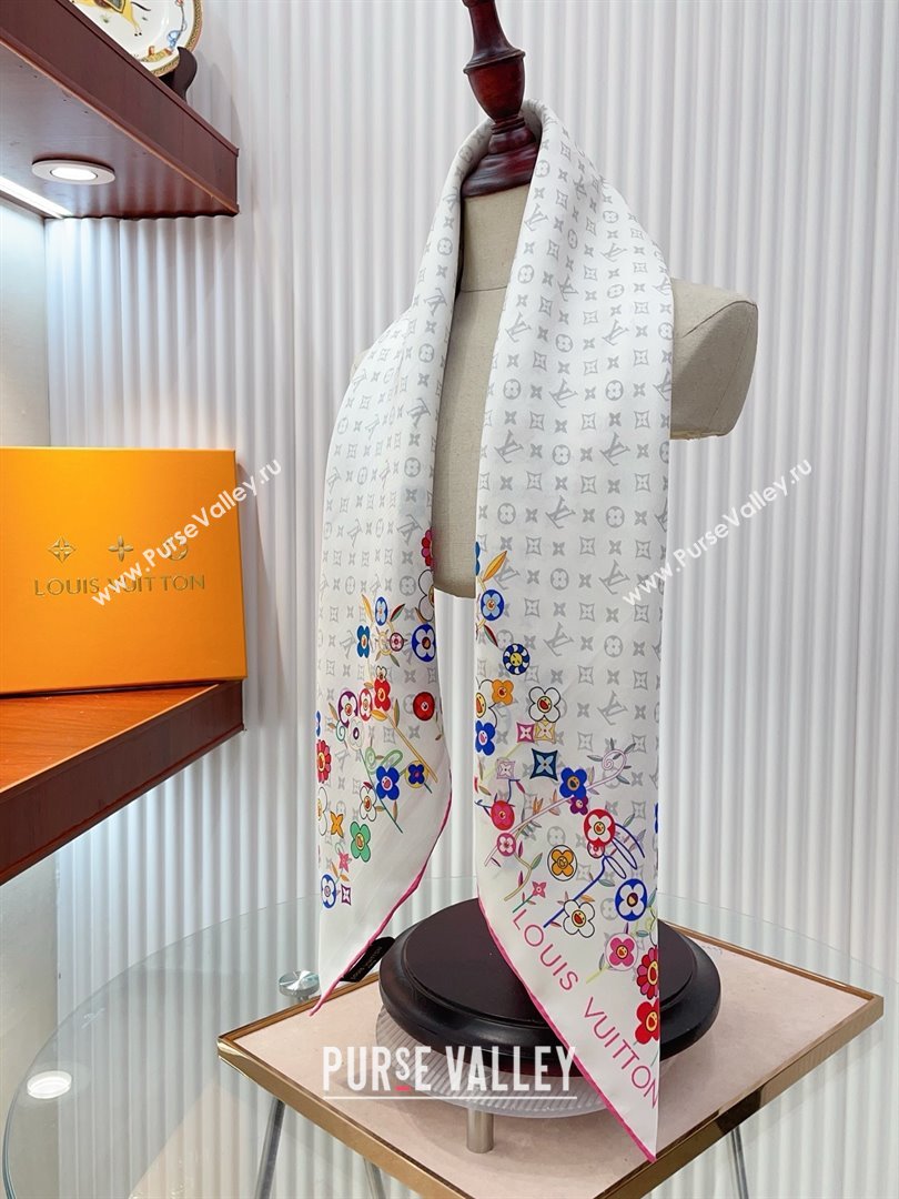 Louis Vuitton Silk Sqaure Scarf 90x90cm LV030434 White 2025 (A-25030434)