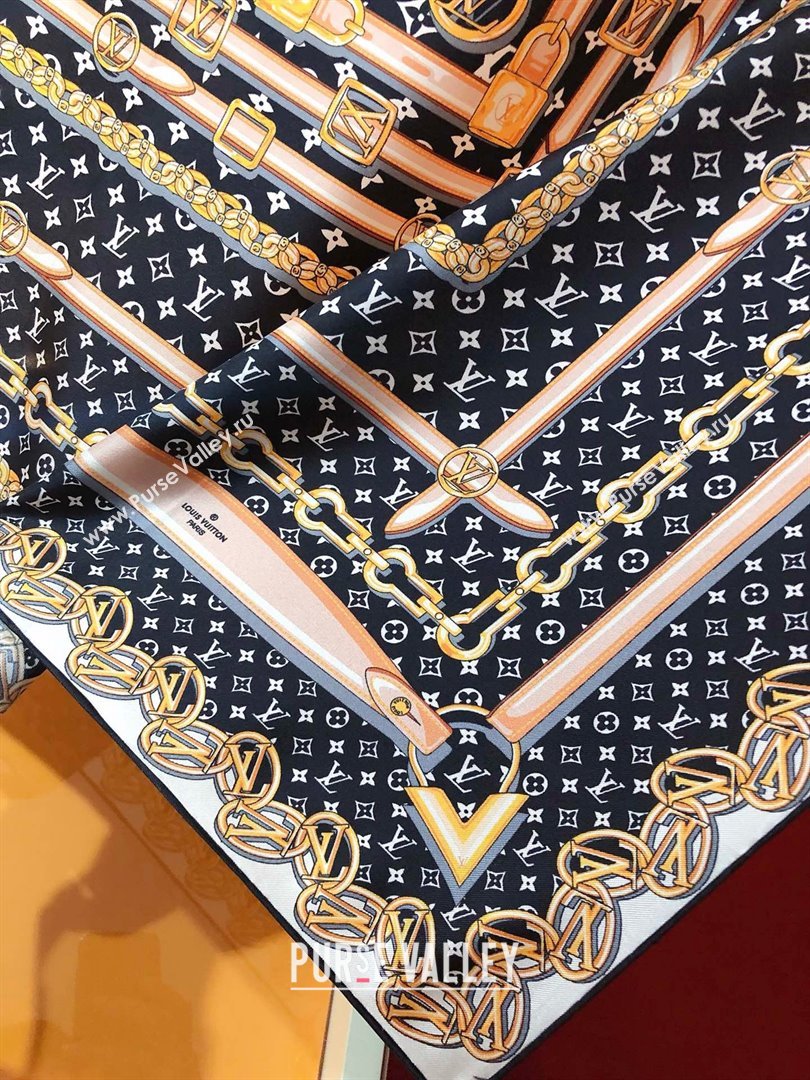 Louis Vuitton Silk Sqaure Scarf 90x90cm LV030435 Brown 2025 (A-25030435)