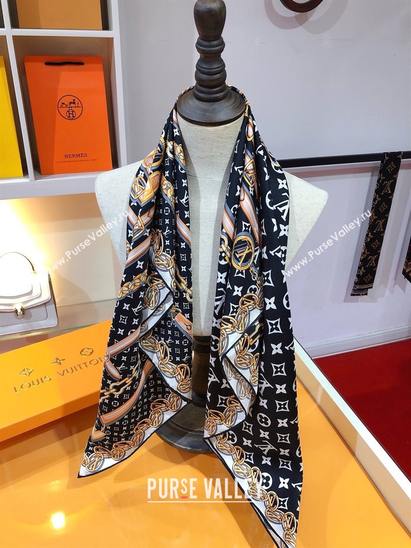 Louis Vuitton Silk Sqaure Scarf 90x90cm LV030435 Brown 2025 (A-25030435)