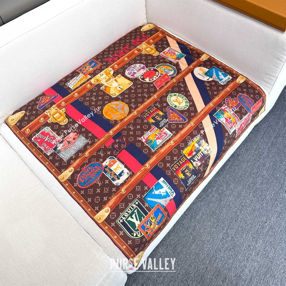 Louis Vuitton Silk Sqaure Scarf 90x90cm LV030436 Brown 2025 (A-25030436)