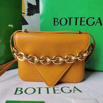 Bottega Veneta Mount Smooth Calfskin Small Chain Envelope Bag Cob Yellow 2021 (WT-21080625)