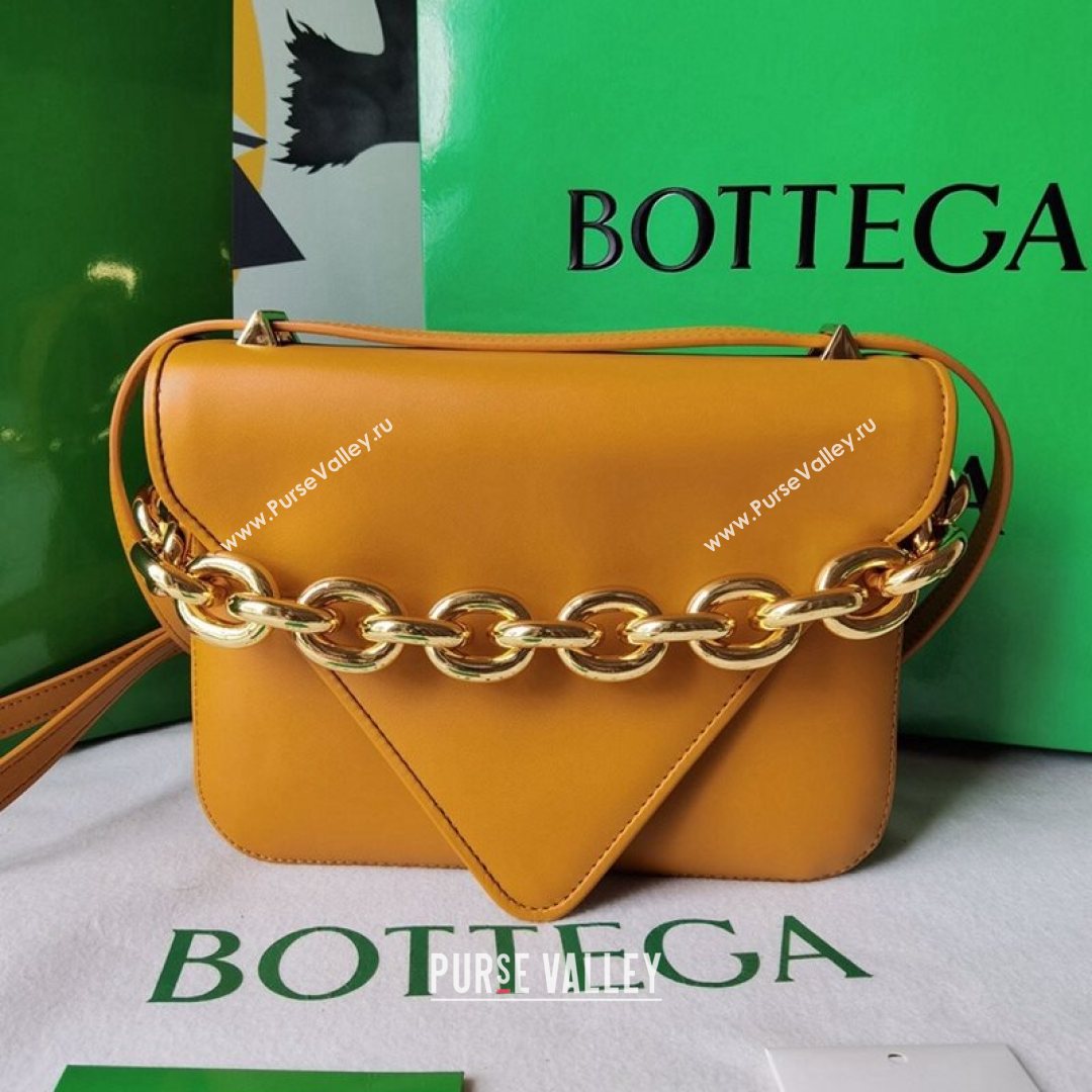 Bottega Veneta Mount Smooth Calfskin Small Chain Envelope Bag Cob Yellow 2021 (WT-21080625)