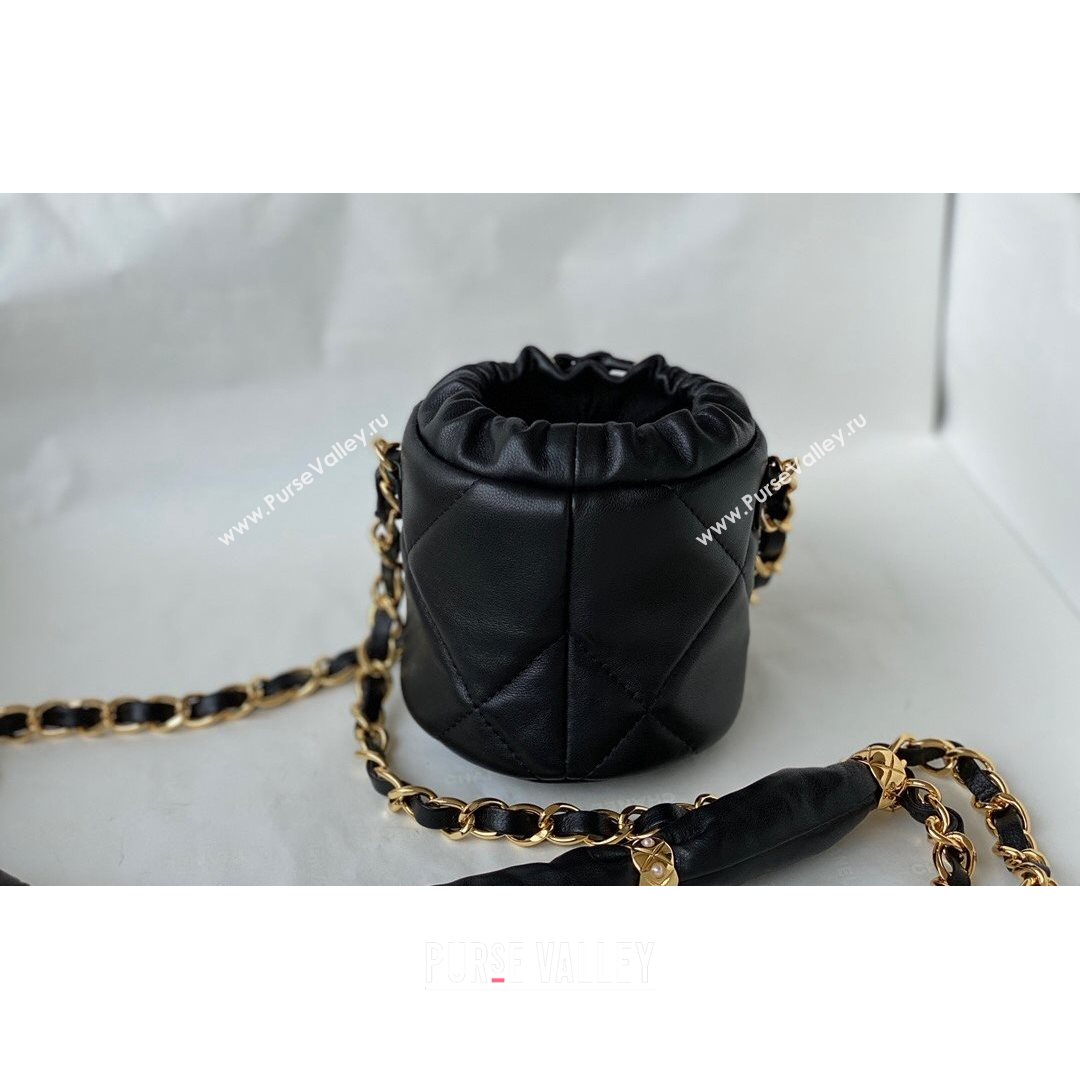 Chanel Lambskin Bucket Clutch with Chain and Rings AP2330 Black 2021 TOP (SM-21082754)