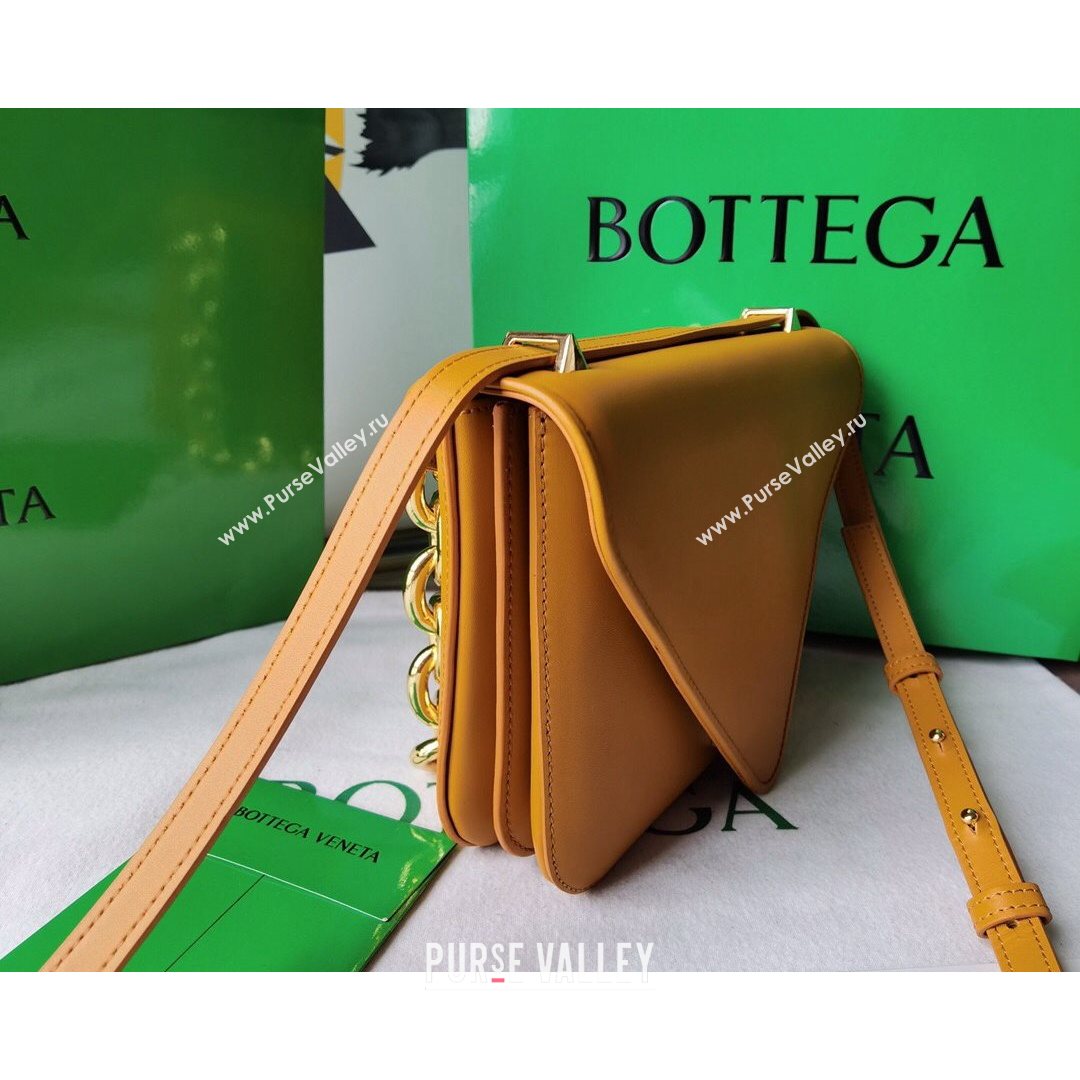 Bottega Veneta Mount Smooth Calfskin Small Chain Envelope Bag Cob Yellow 2021 (WT-21080625)
