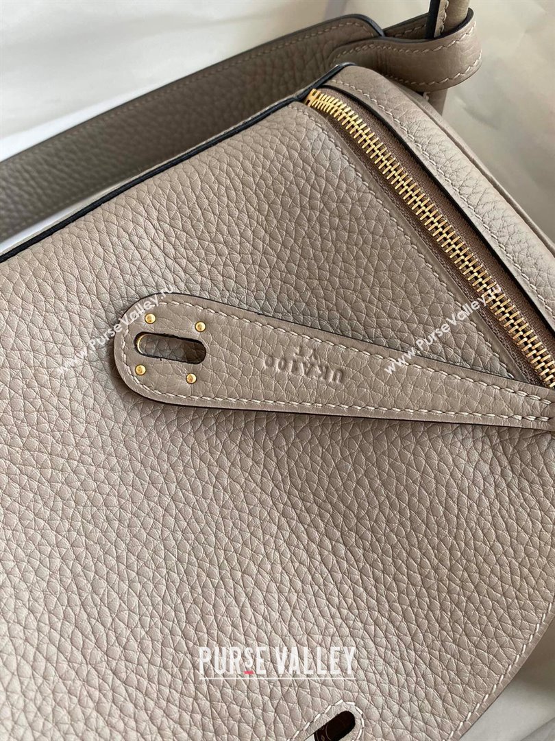 Hermes Lindy 26/30 Bag in Original Taurillon Clemence Leather Pitch Grey/Gold 2024(Full Handmade) (XYA-24051519)