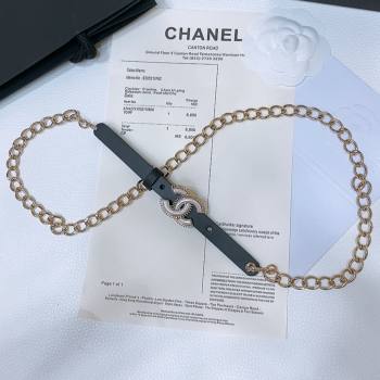 Chanel Calfskin Chain Belt CH122608 Black/Gold 2024 (YANG-24122608)