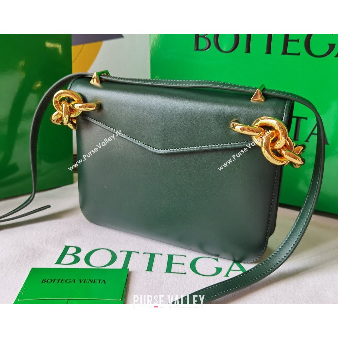 Bottega Veneta Mount Smooth Calfskin Small Chain Envelope Bag Raintree Green 2021 (WT-21080626)