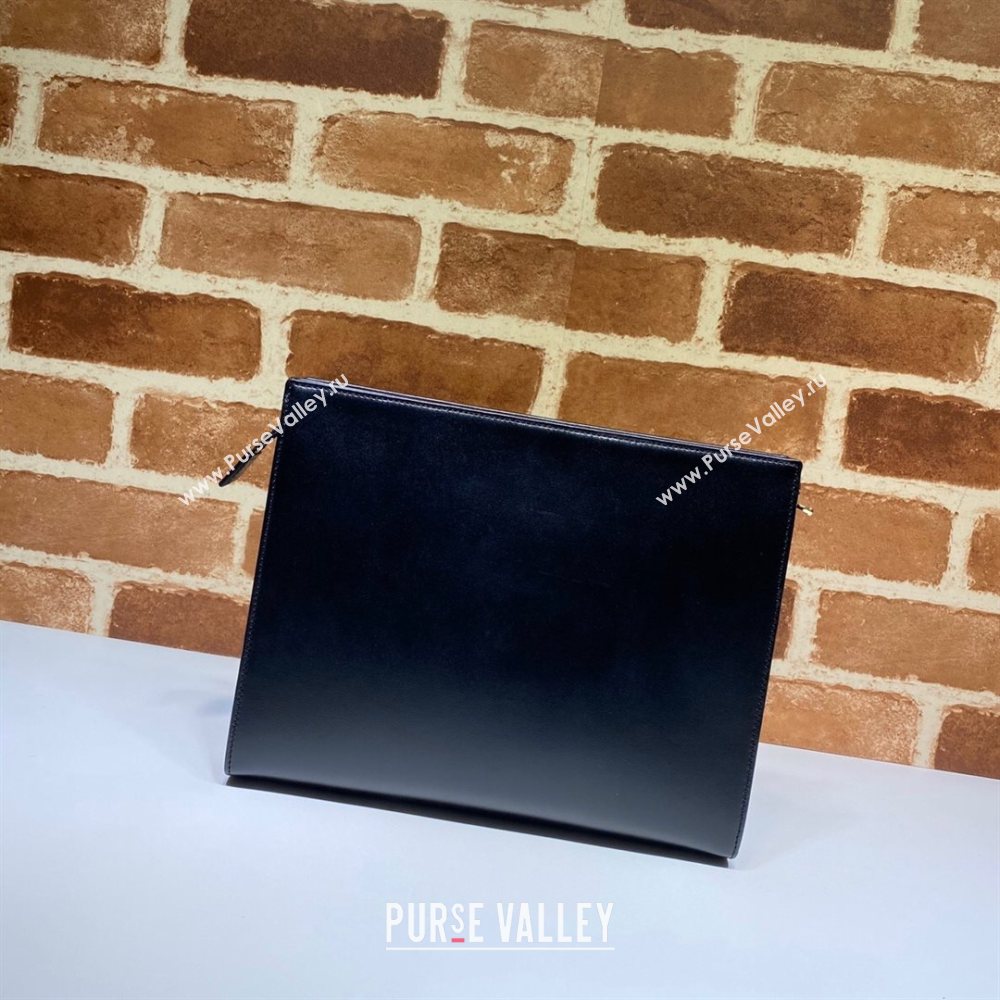 Gucci Horsebit 1955 Leather Pouch 621890 Black 2020 (DLH-20112549)