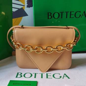 Bottega Veneta Mount Smooth Calfskin Small Chain Envelope Bag Almond Beige 2021 (WT-21080627)