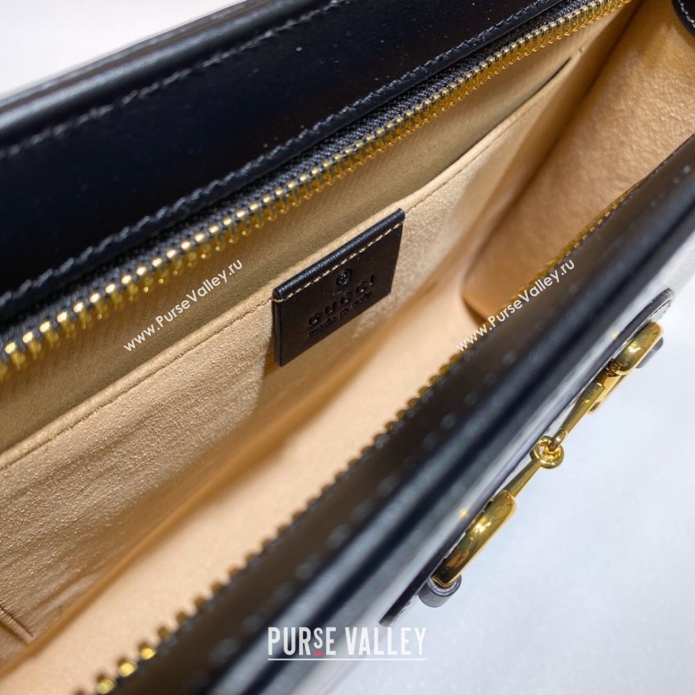 Gucci Horsebit 1955 Leather Pouch 621890 Black 2020 (DLH-20112549)