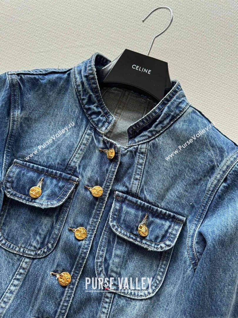 Celine Denim Jacket CH101714 Blue 2024 (Q-24101714)