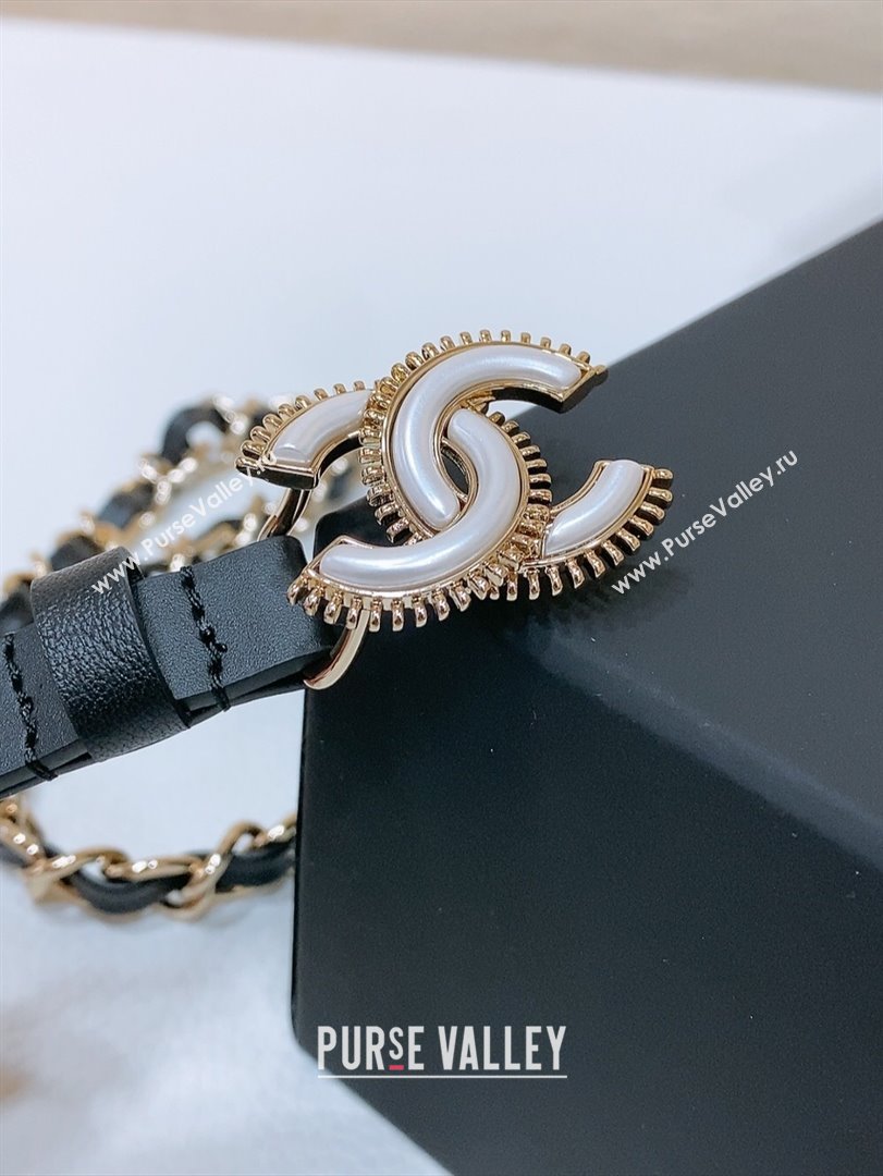 Chanel Calfskin Leather Chain Belt CH122610 Black/Gold 2024 (YANG-24122610)
